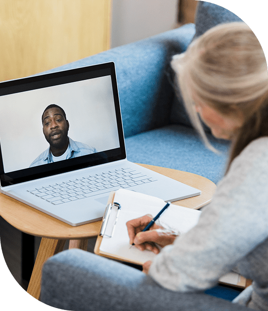 Video call with note-taking on clipboard.
